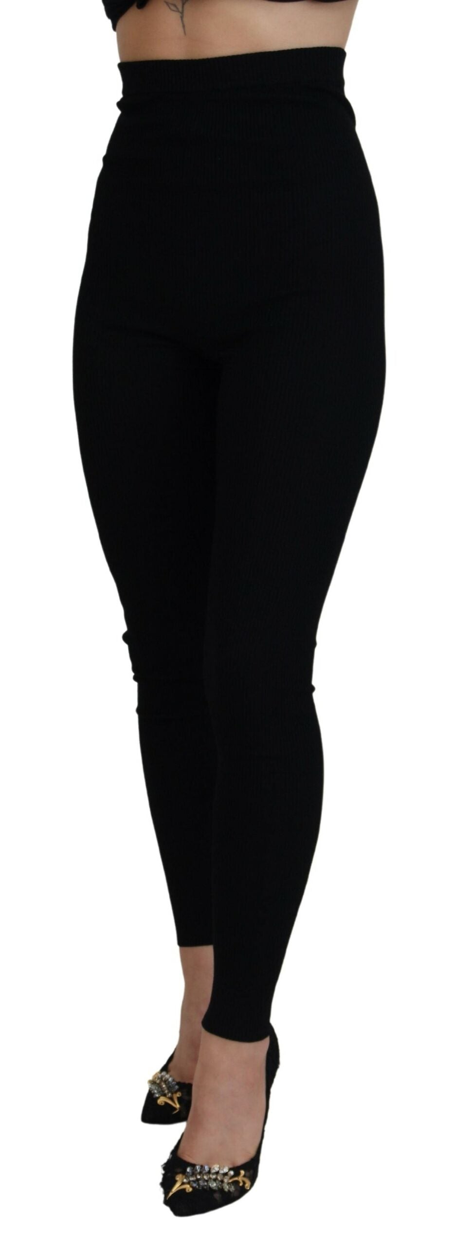 Dolce & Gabbana Elegant High Waist Virgin Wool Leggings