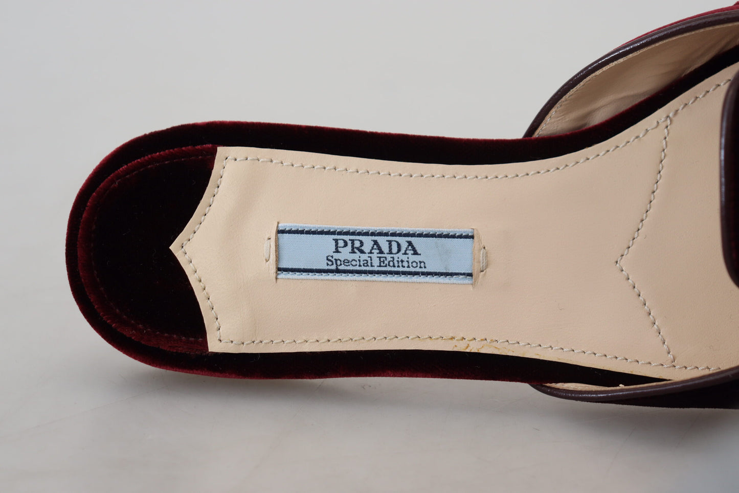 Prada Elegant Bordeaux Velvet Flats