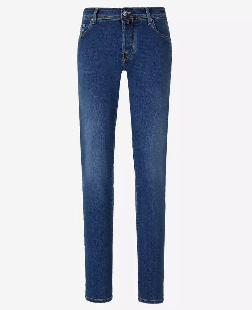 Jacob Cohen Elite Blue Nick Jeans with Silver Button Detail