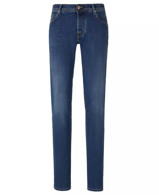 Jacob Cohen Elegant Blue Bard Jeans - Embroidered Detail