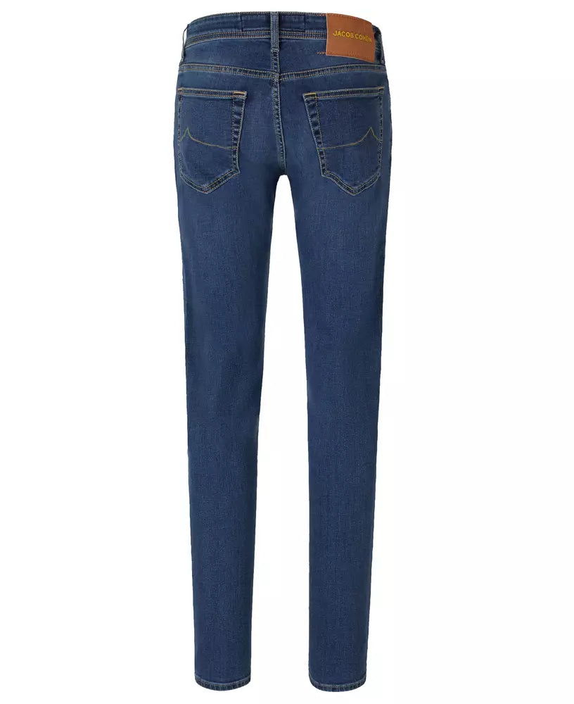 Jacob Cohen Elegant Blue Bard Jeans - Embroidered Detail