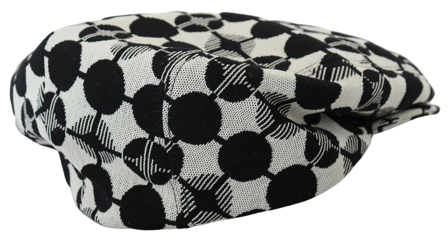 Dolce & Gabbana Elegant Black and White Newsboy Hat