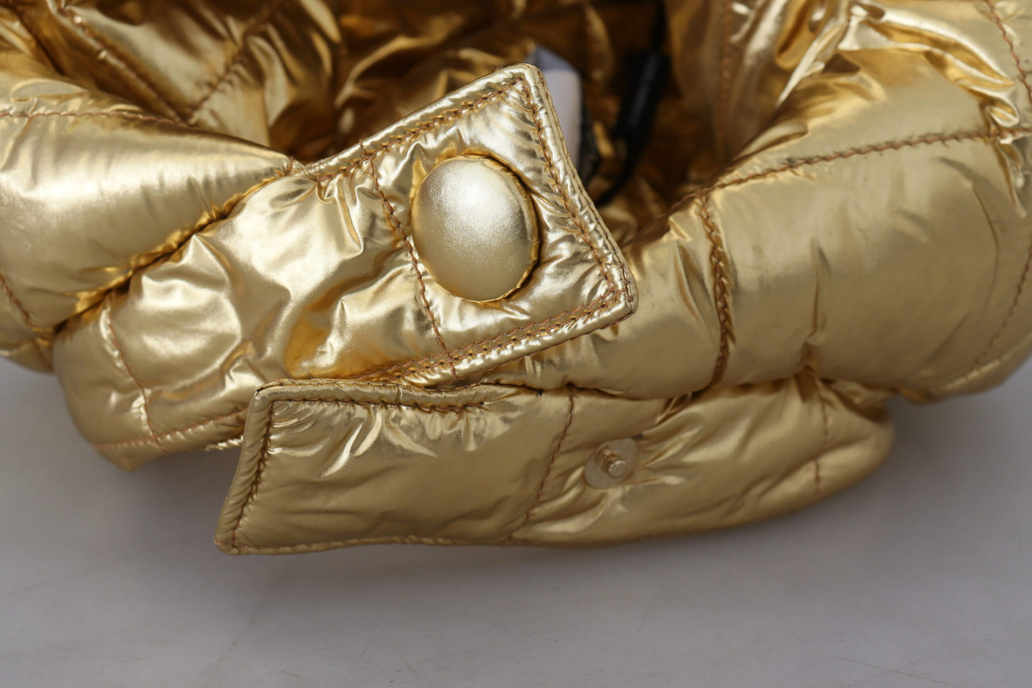 Dolce & Gabbana Opulent Gold Puffer Windproof Hat