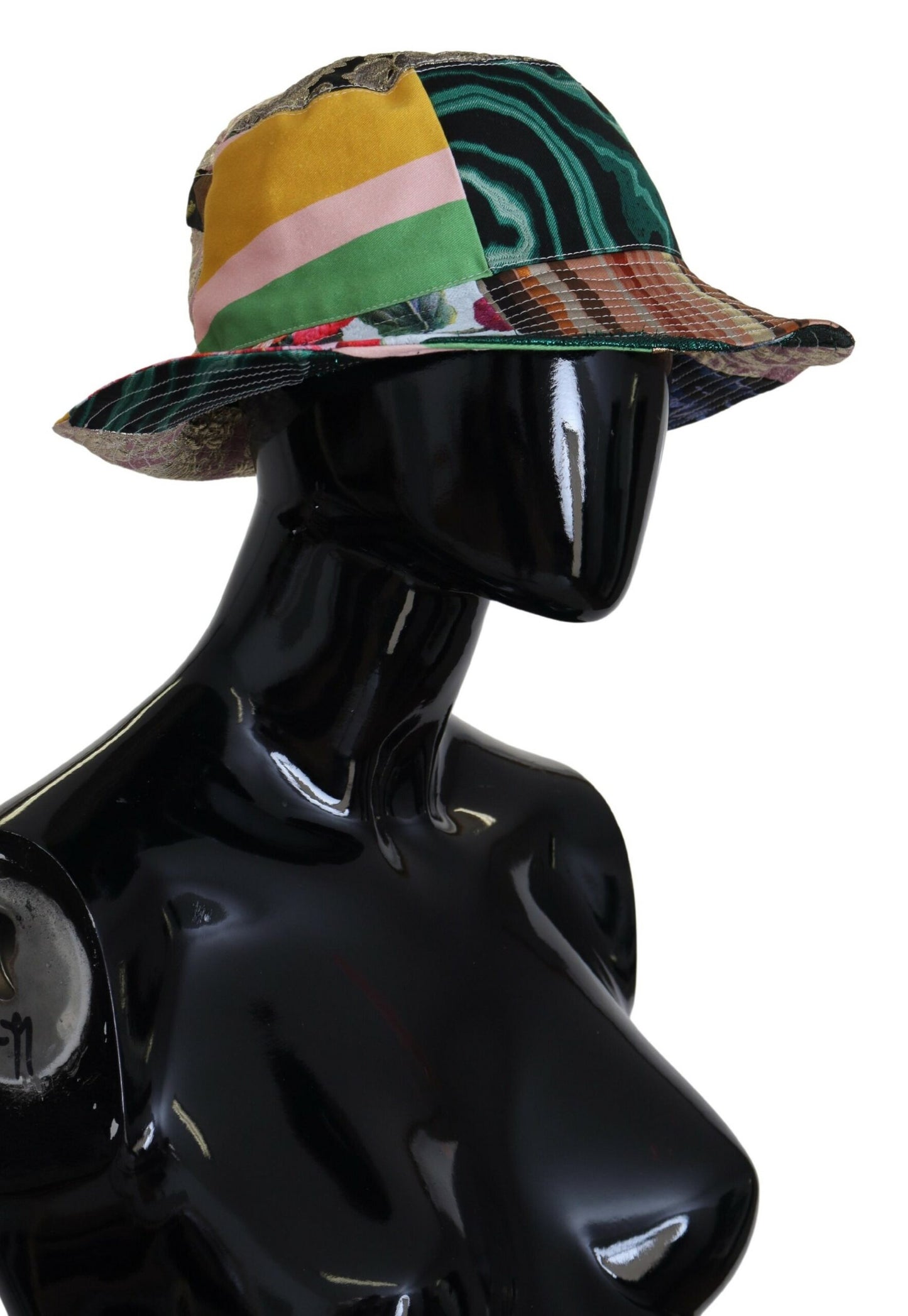 Dolce & Gabbana Multicolor Patchwork Bucket Fedora Cap