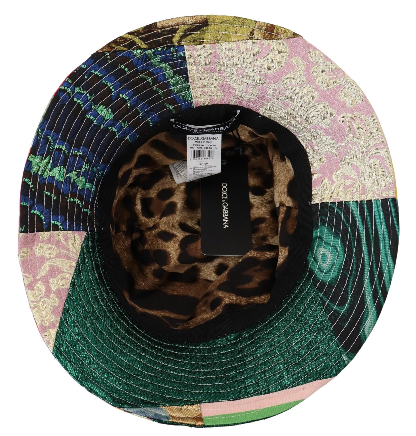 Dolce & Gabbana Multicolor Patchwork Bucket Fedora Cap