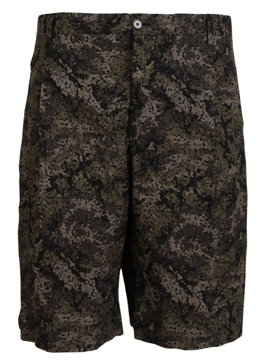 Dolce & Gabbana Elegant Military Print Cotton Shorts