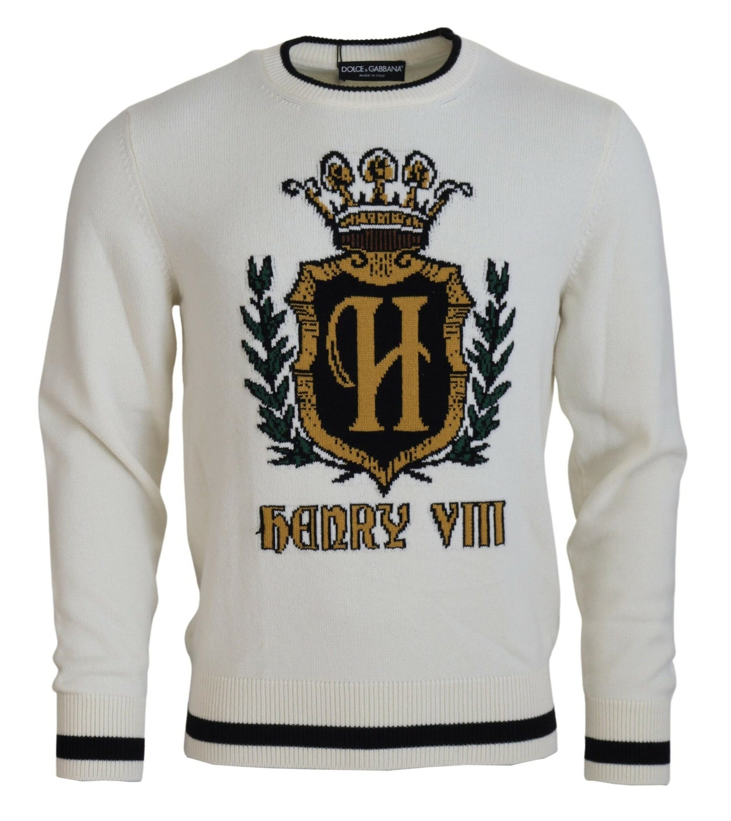 Dolce & Gabbana Elegant White Cashmere Pullover Sweater