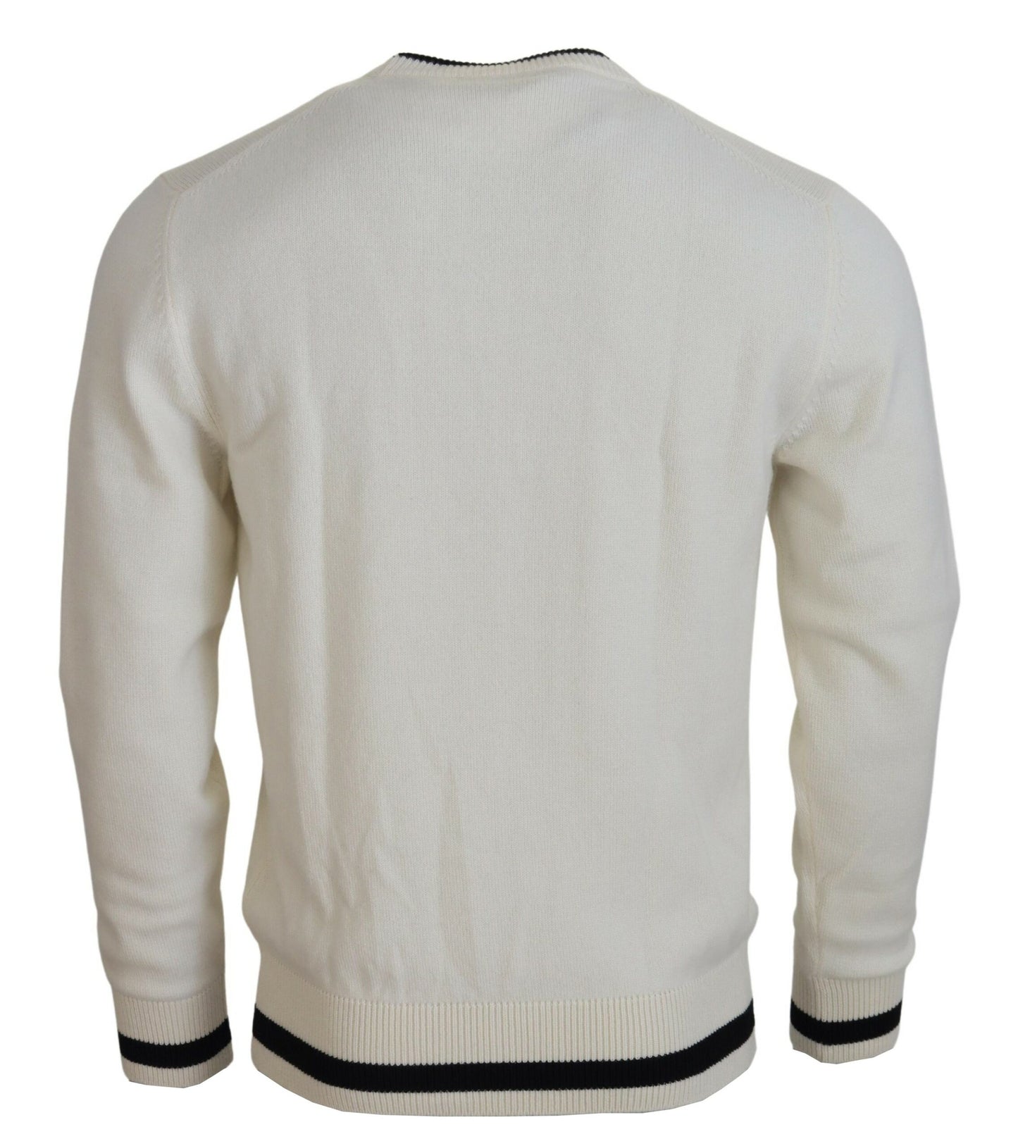 Dolce & Gabbana Elegant White Cashmere Pullover Sweater