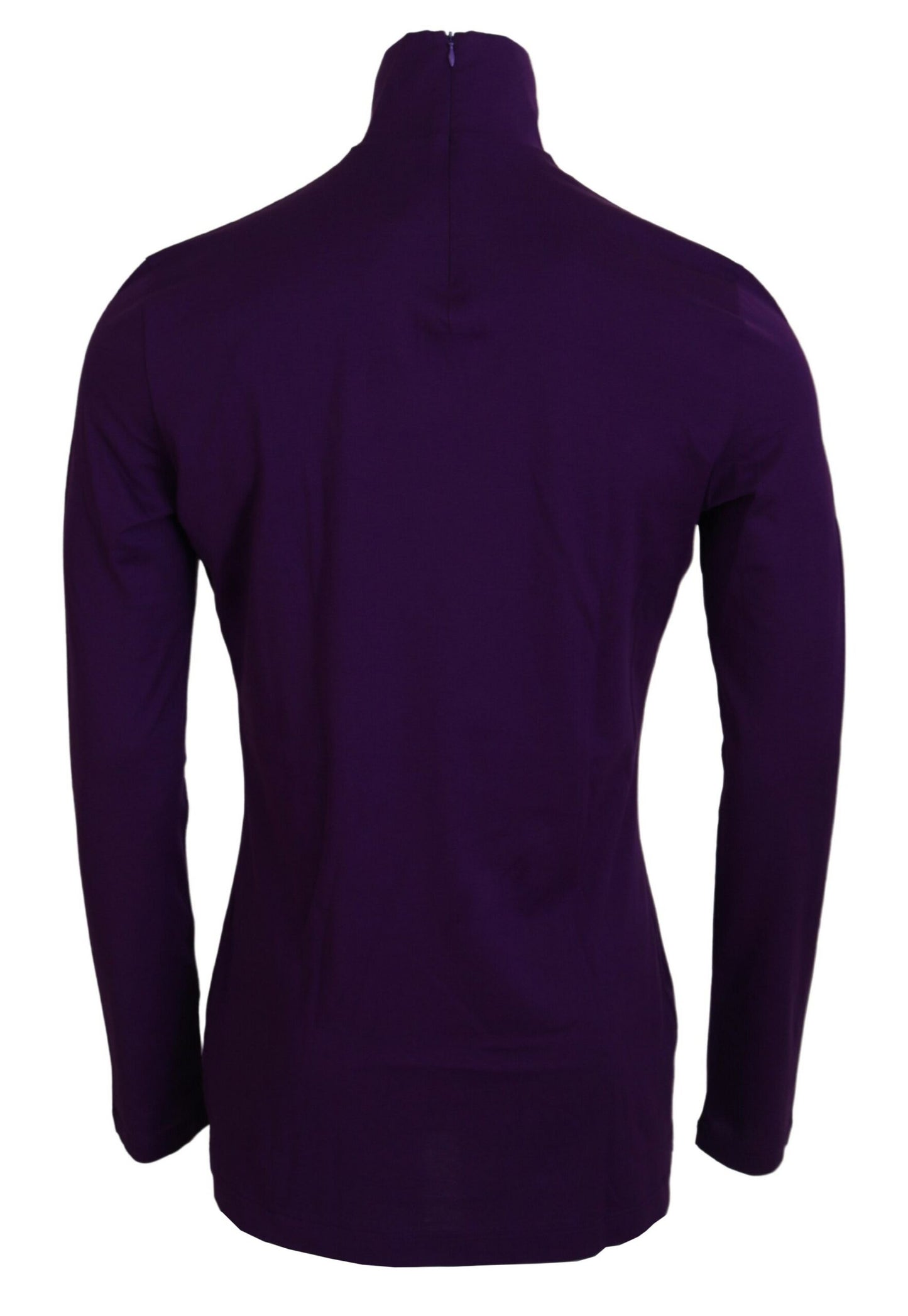 Dolce & Gabbana Elegant Purple Cotton Pullover Sweater