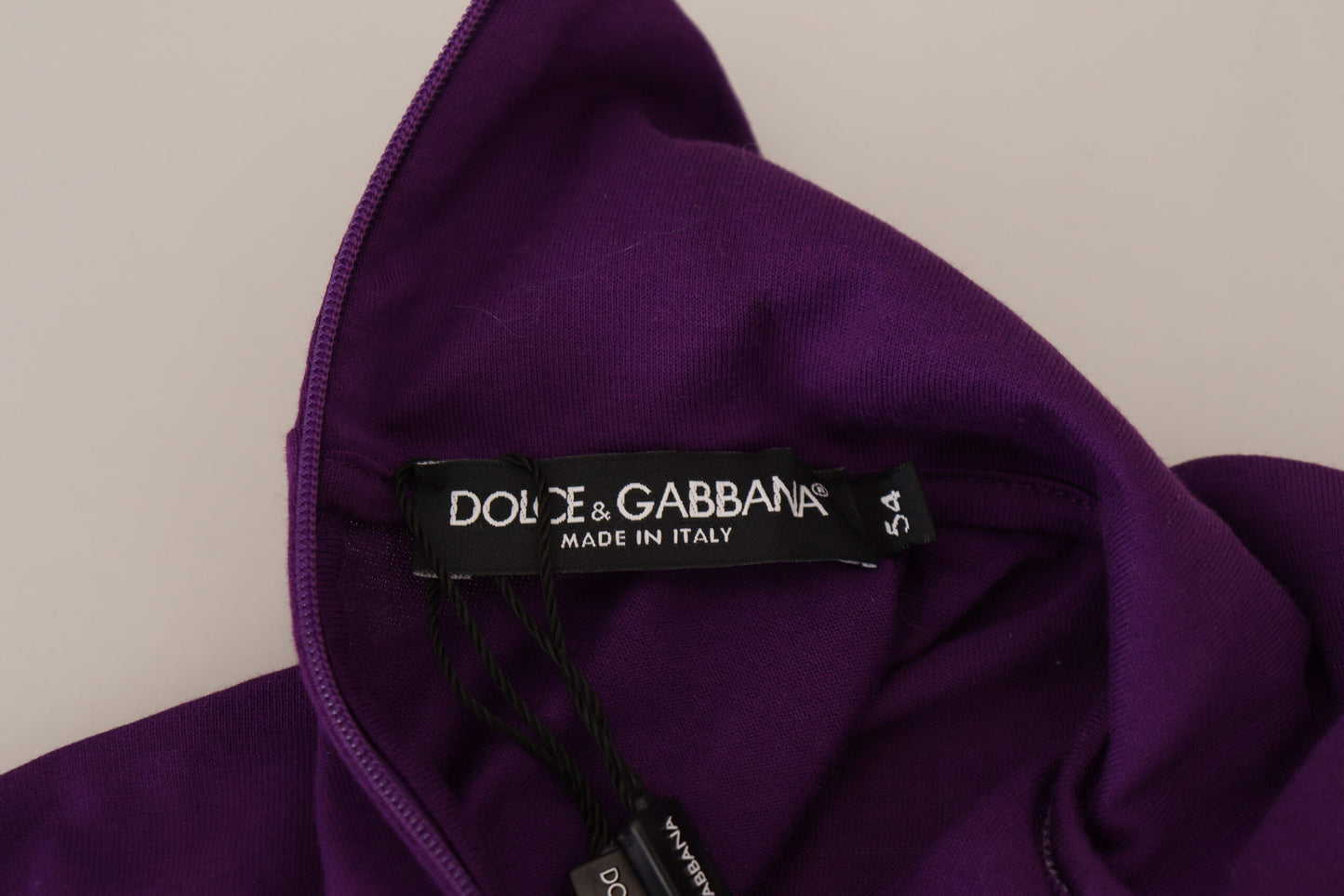 Dolce & Gabbana Elegant Purple Cotton Pullover Sweater