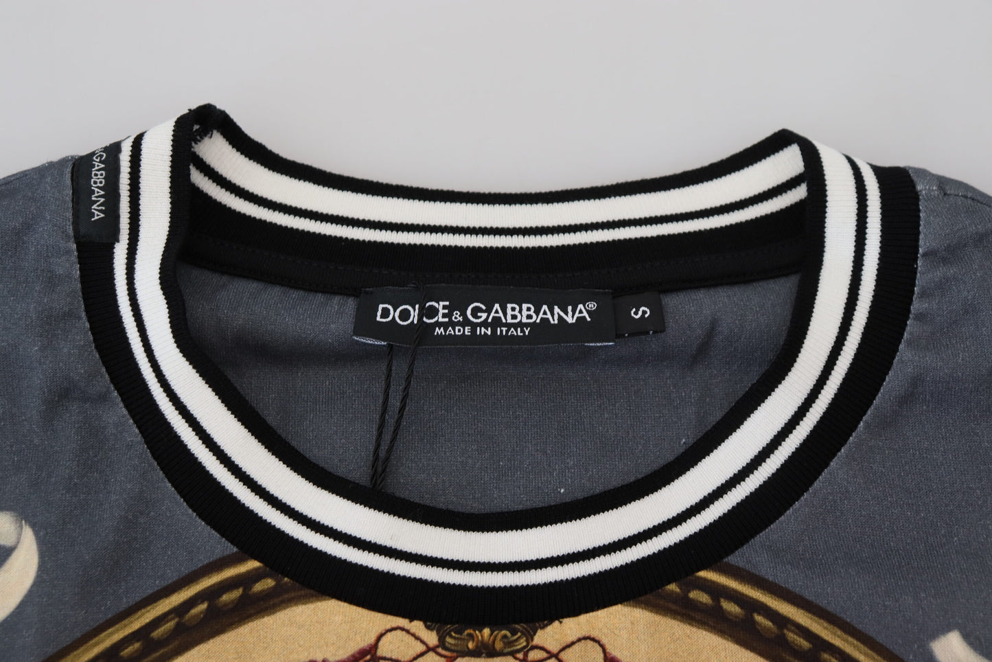 Dolce & Gabbana Multicolor Cotton Tee with Round Neckline