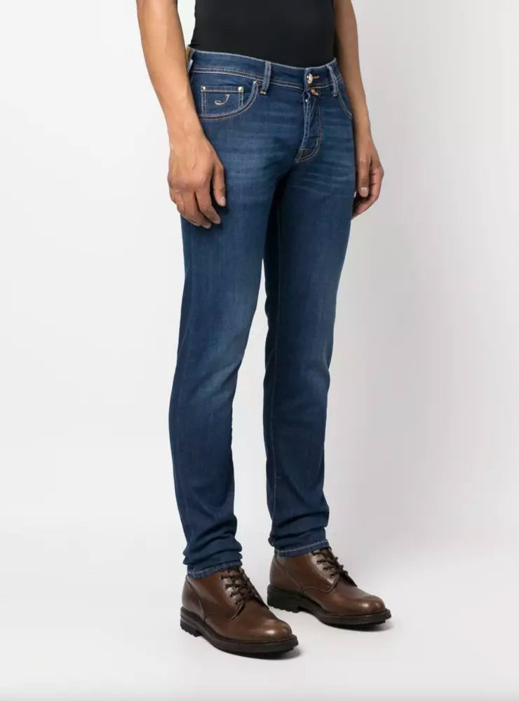 Jacob Cohen Elegant Slim Fit Denim with Bandana Detail