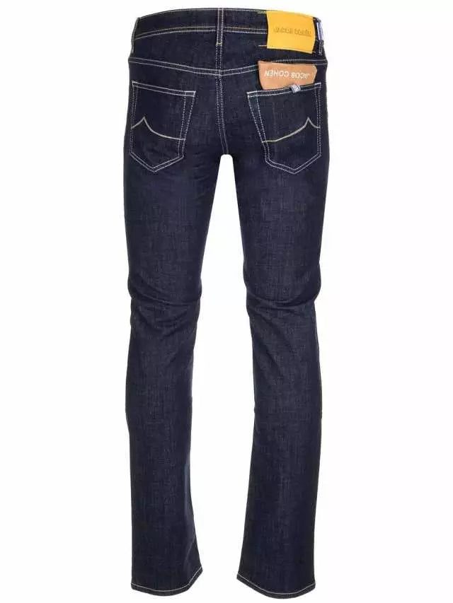 Jacob Cohen Elegant Dark Blue Slim Fit Jeans