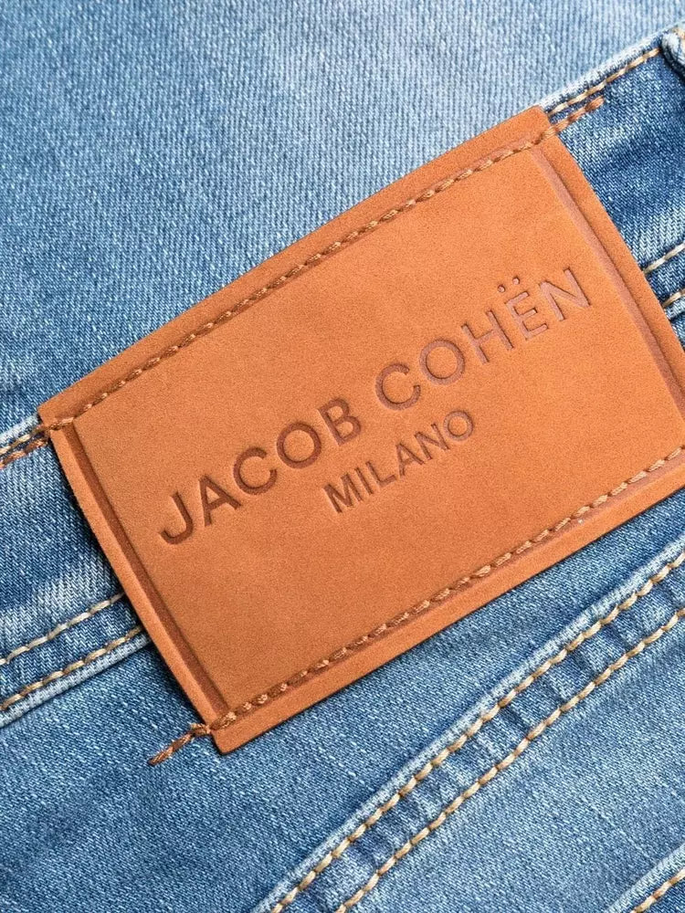 Jacob Cohen Chic Light Blue Slim Fit Denim with Bandana Detail