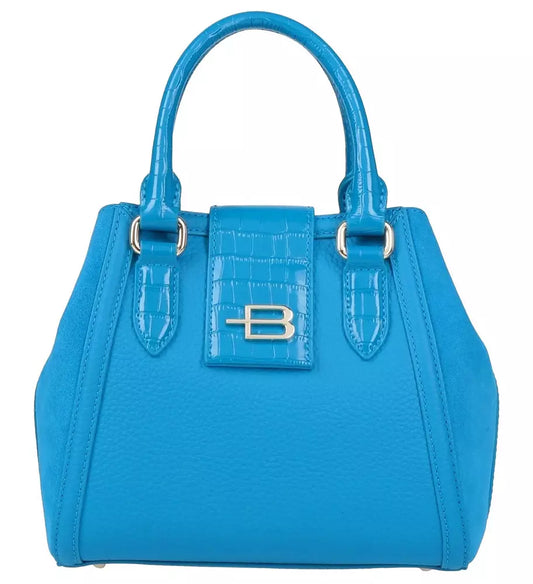 Baldinini Trend Elegant Calfskin Croc-Print Handbag