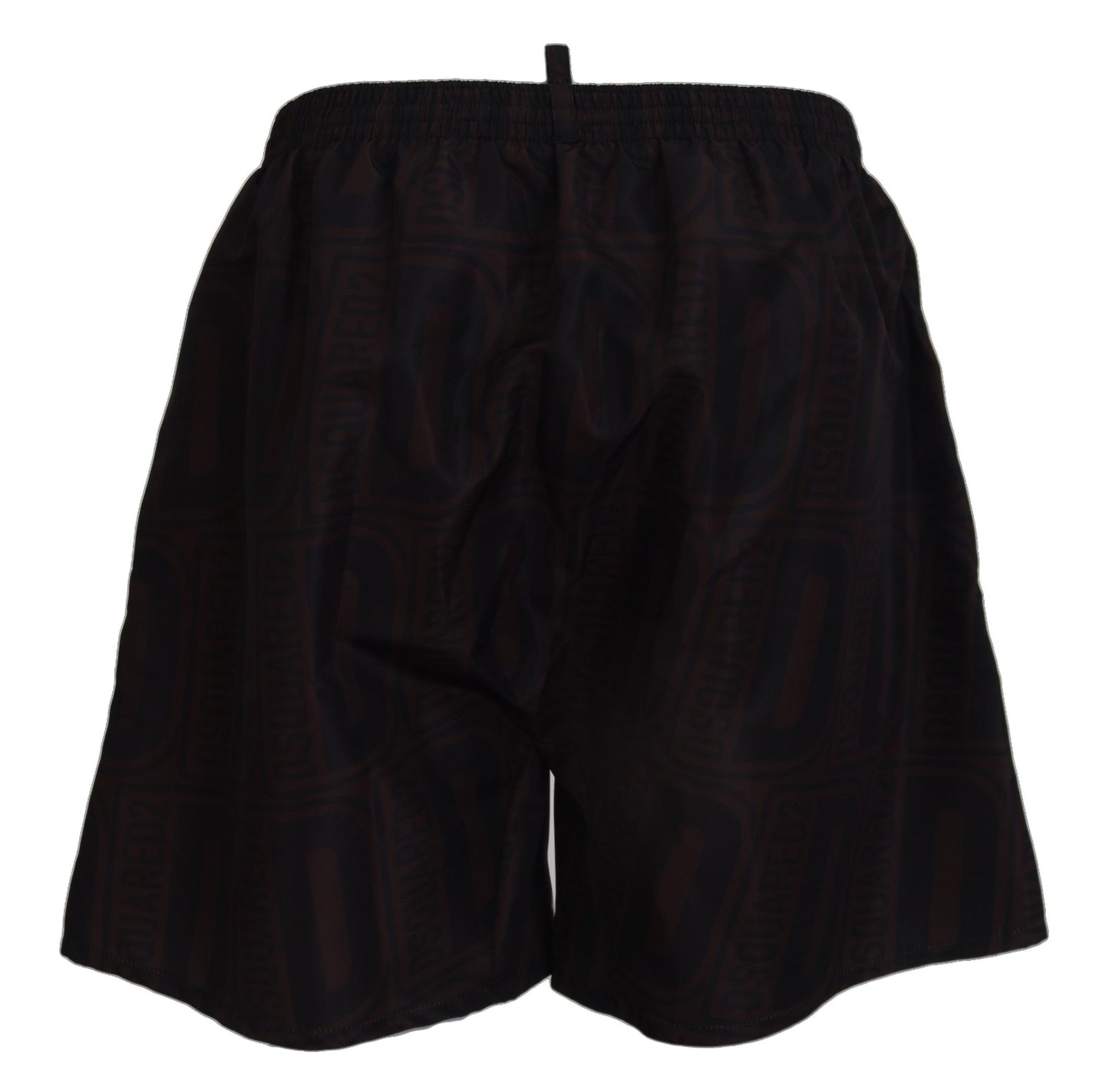 Dsquared² Chic Black and Brown Printed Swim Shorts