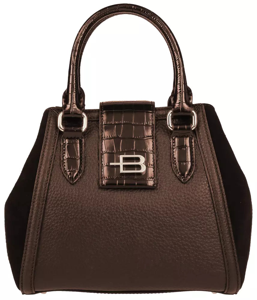 Baldinini Trend Elegant Crocodile Print Leather Handbag