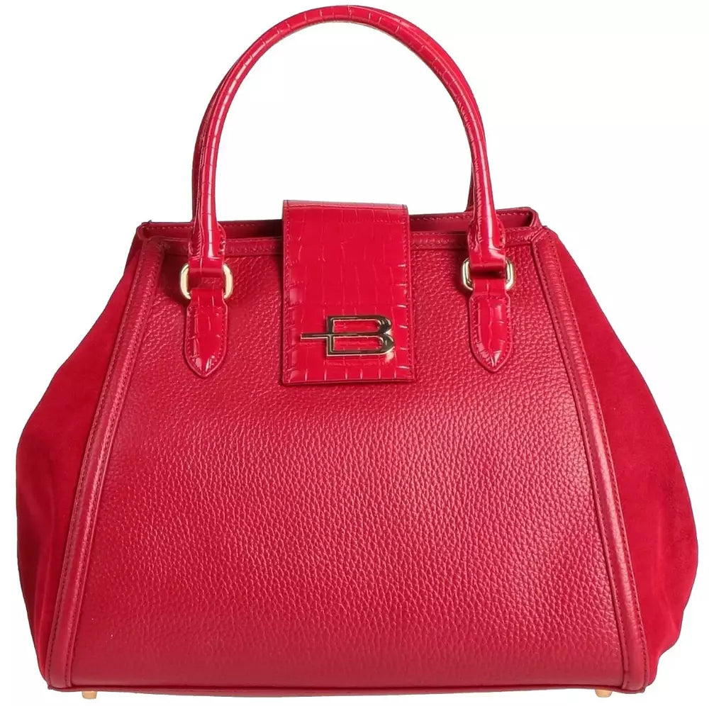 Baldinini Trend Elegant Calfskin Croco-Print Handbag