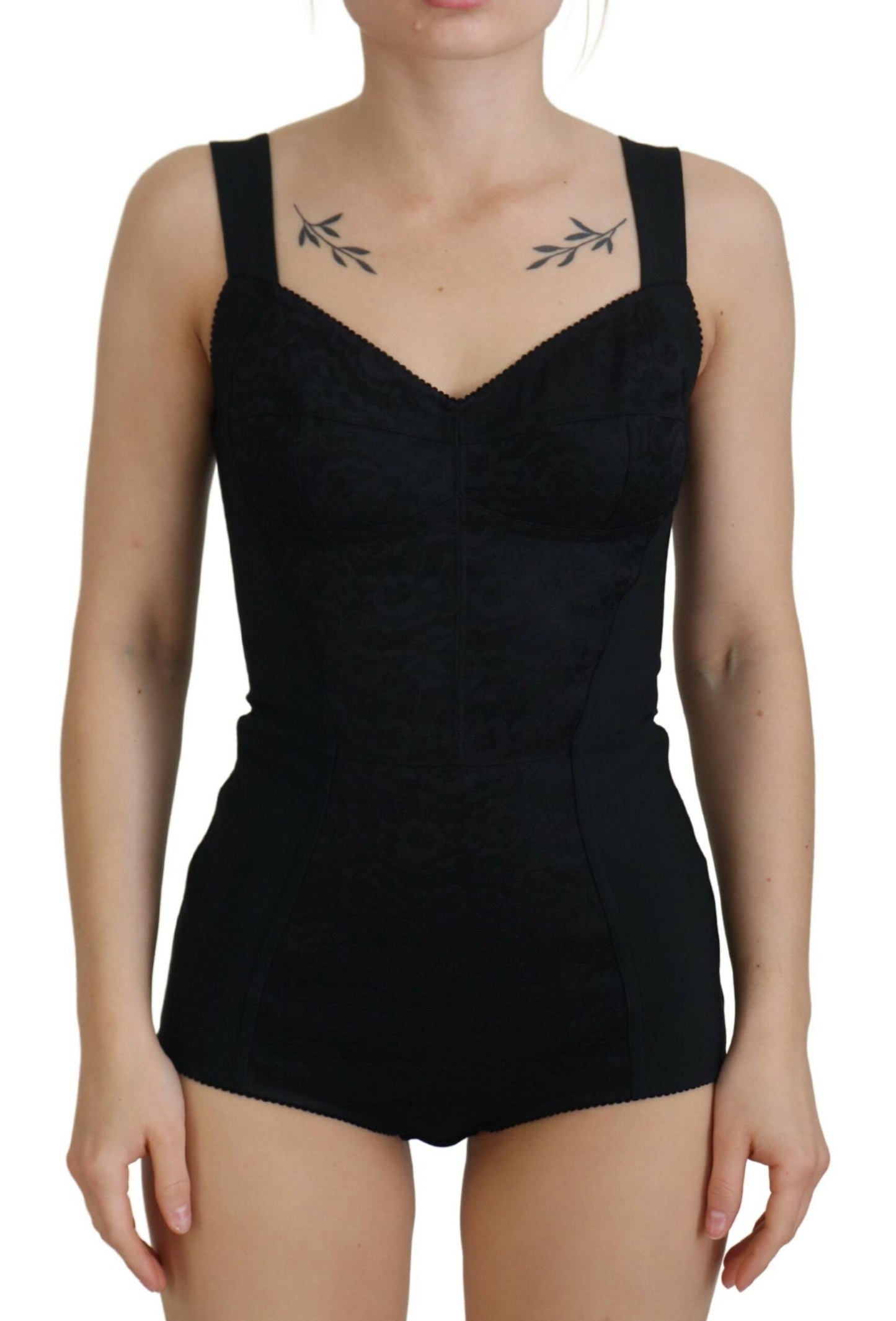 Dolce & Gabbana Elegant Black Bodysuit Dress