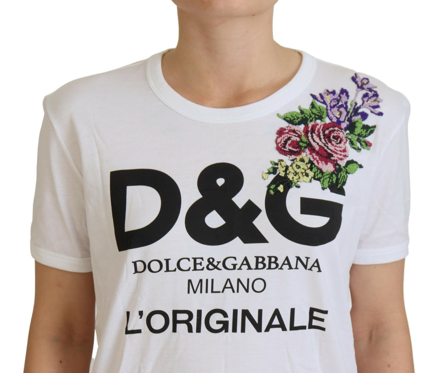 Dolce & Gabbana Chic White Cotton Casual Top - Iconic Logo Detail