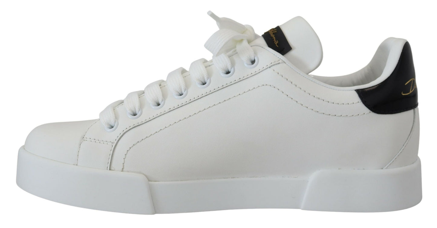 Dolce & Gabbana Exquisite Black and White Portofino Sneakers