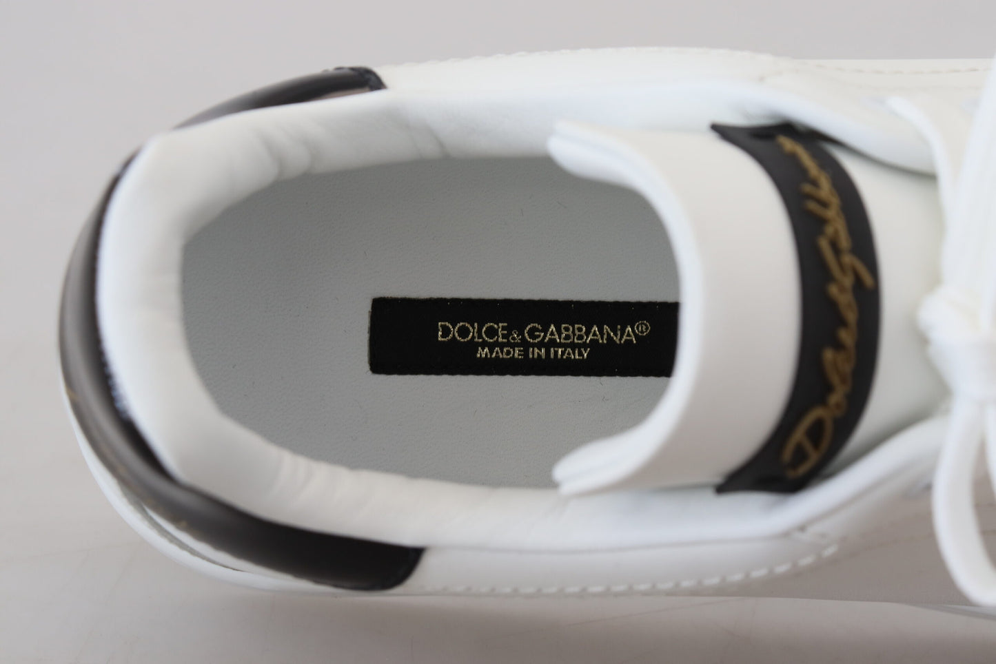 Dolce & Gabbana Exquisite Black and White Portofino Sneakers