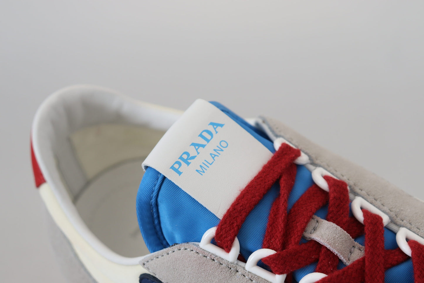 Prada Elegant Low-Top Suede & Textile Sneakers