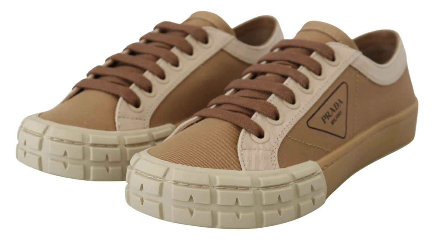 Prada Elegant Bicol Gabardine Sneakers