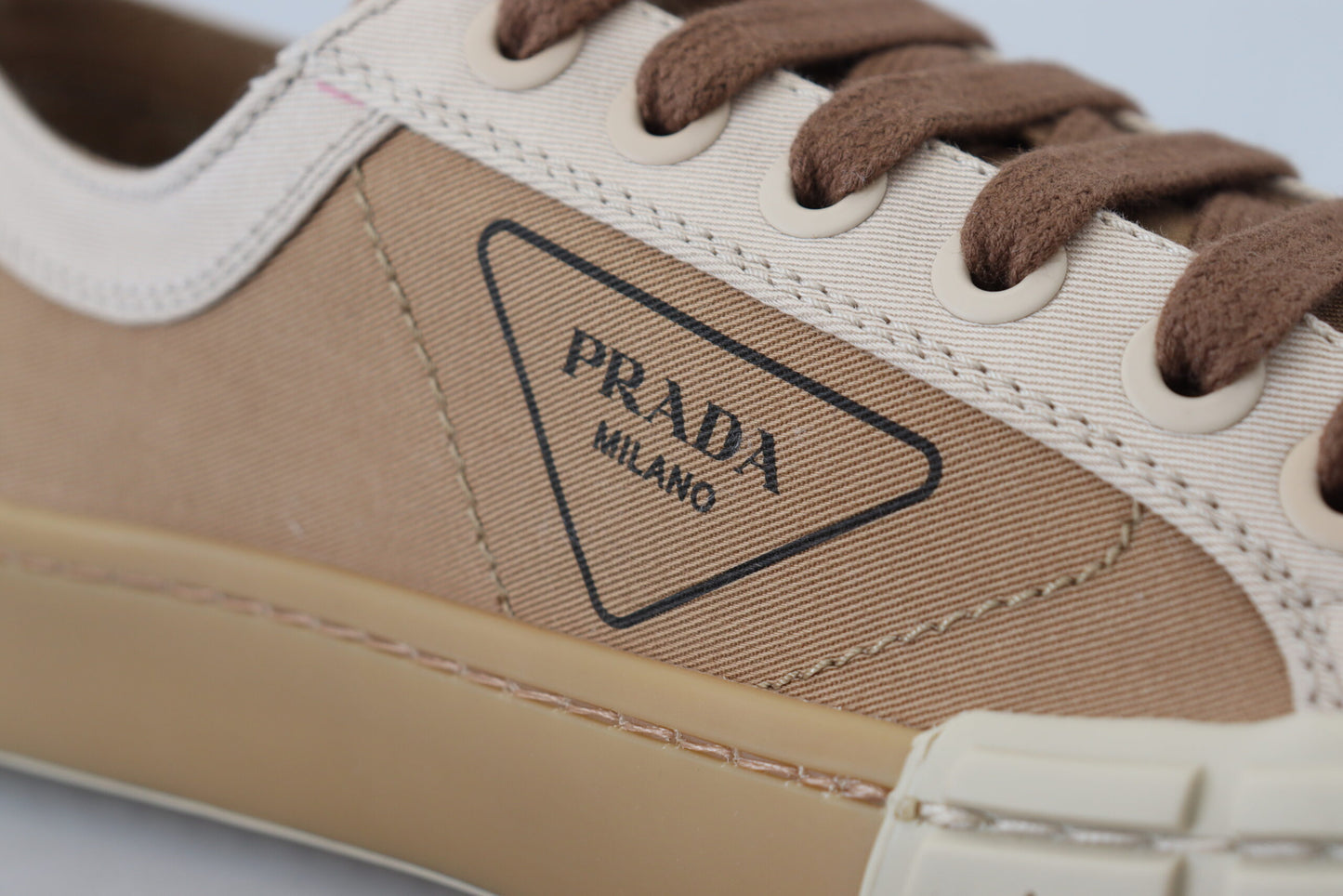 Prada Elegant Bicol Gabardine Sneakers