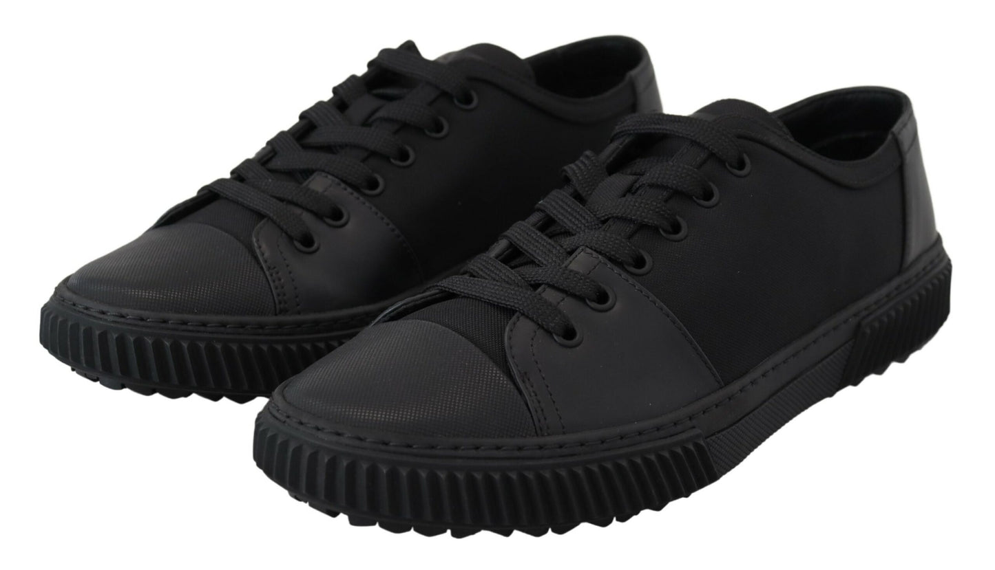 Prada Elegant Black Nylon Low-top Sneakers