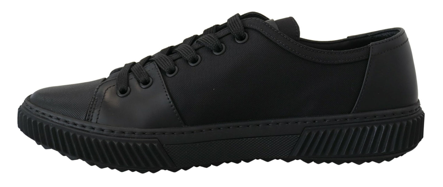 Prada Elegant Black Nylon Low-top Sneakers