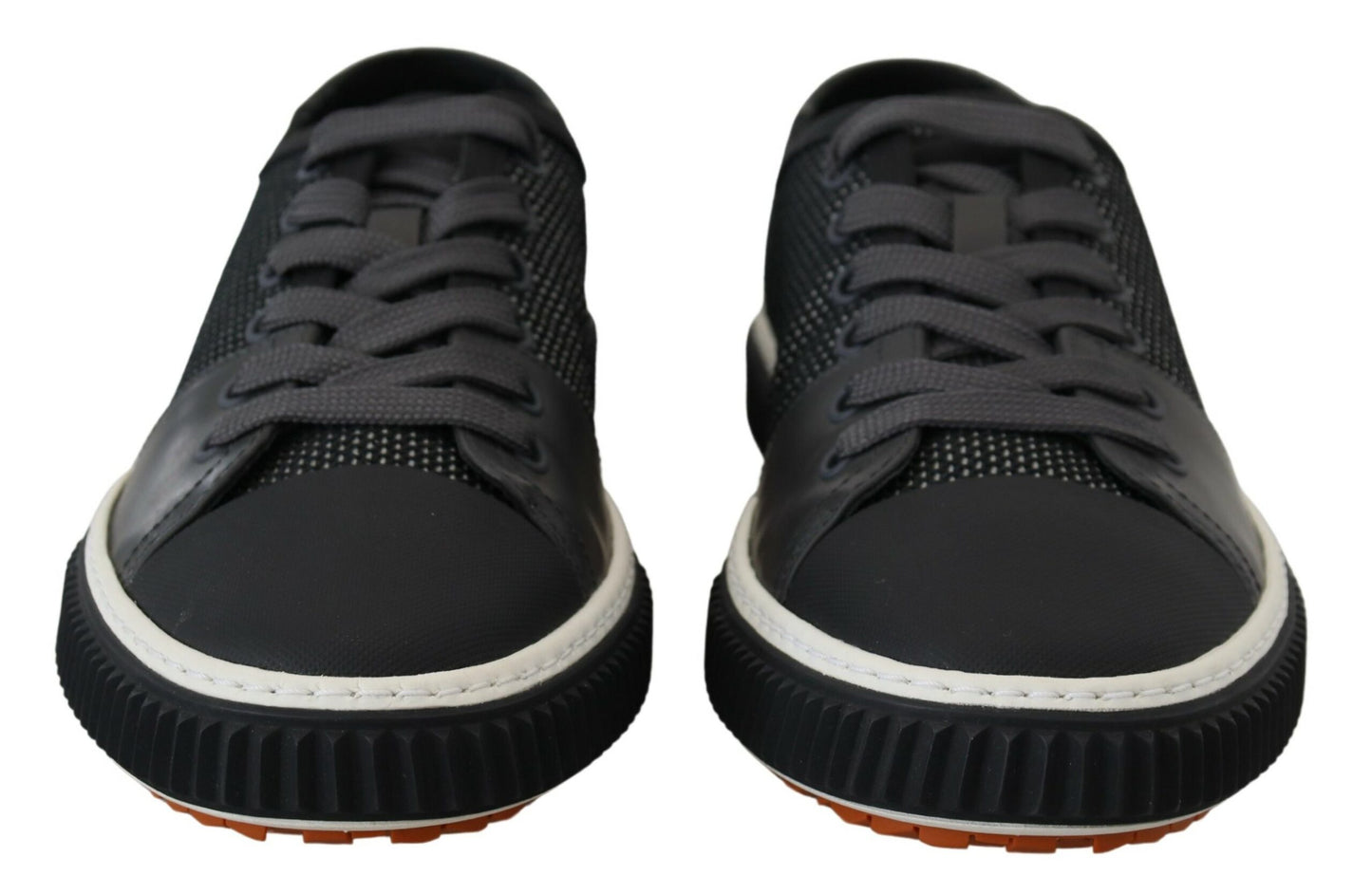 Prada Elevate Your Style with Sleek Gray Low-Top Sneakers