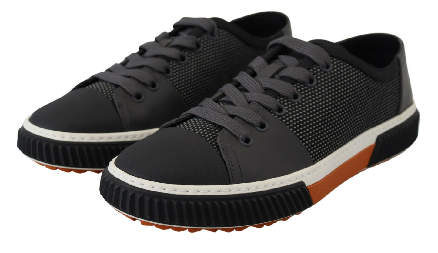 Prada Elevate Your Style with Sleek Gray Low-Top Sneakers