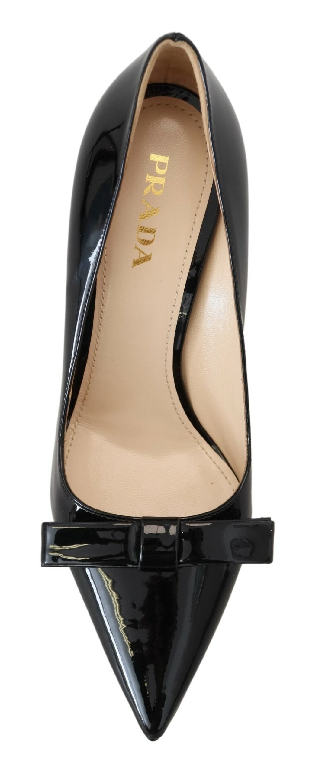 Prada Elegant Patent Black Leather Pumps