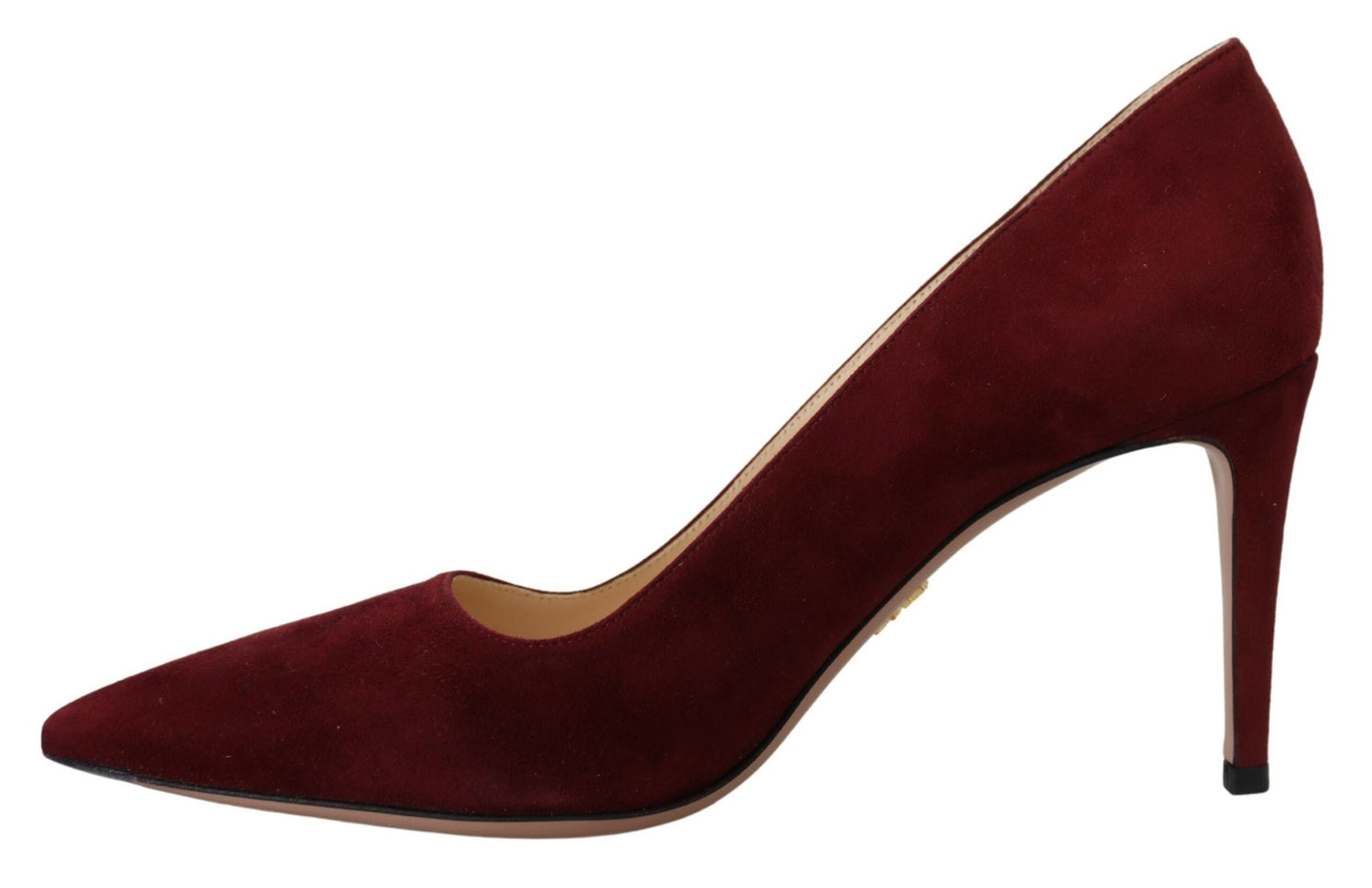 Prada Elegant Dark Red Suede Heels Pumps