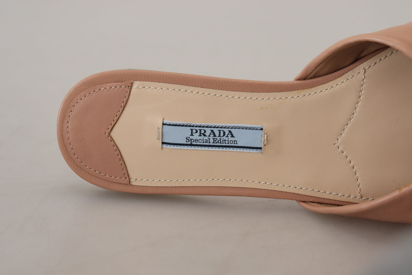 Prada Elegant Two-Tone Leather Flat Sandals