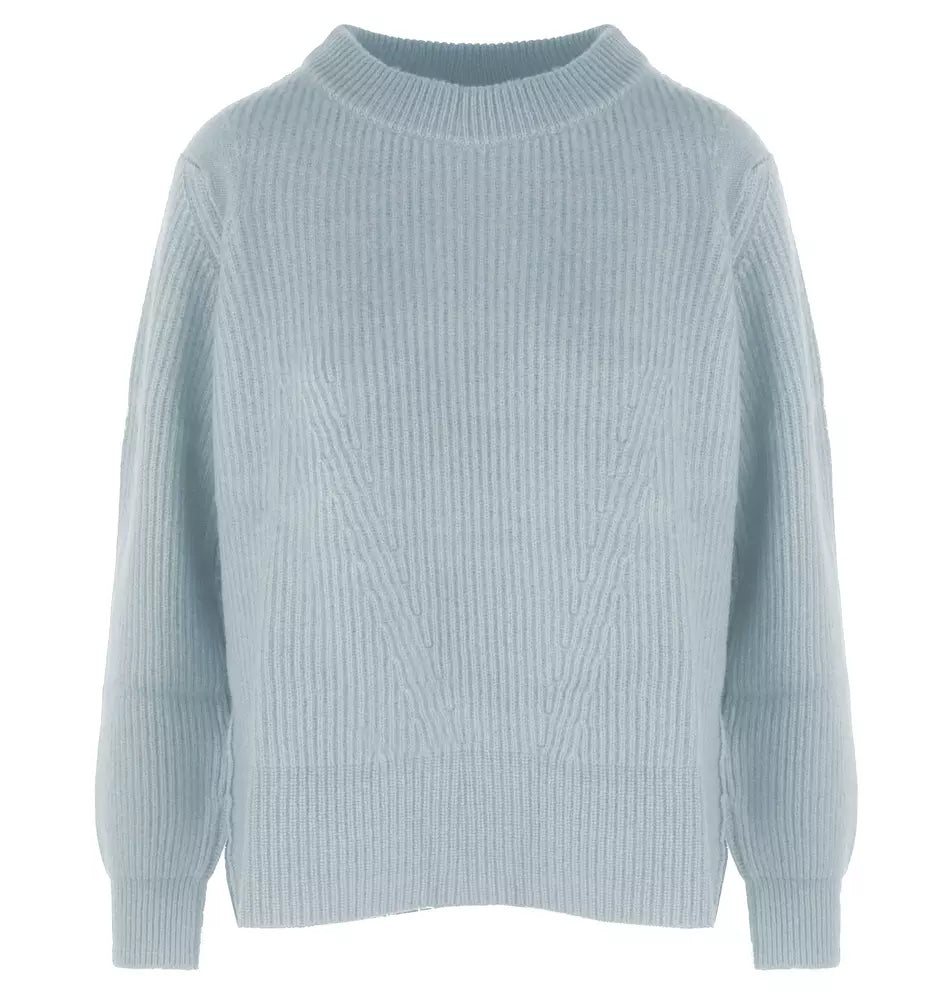 Malo Elegant Ribbed Wool-Cashmere Women's Crew Neck Sweater