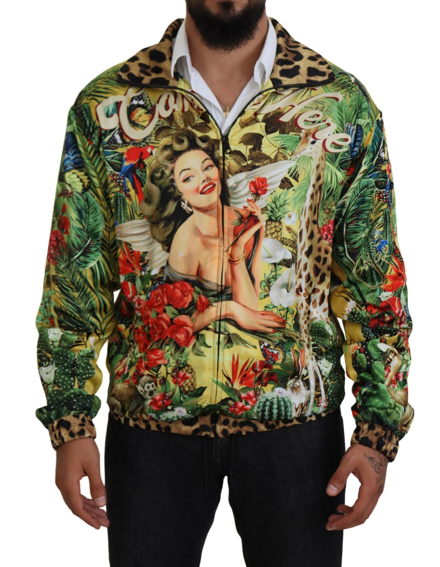 Dolce & Gabbana Tropical Print Zip Cardigan Jacket