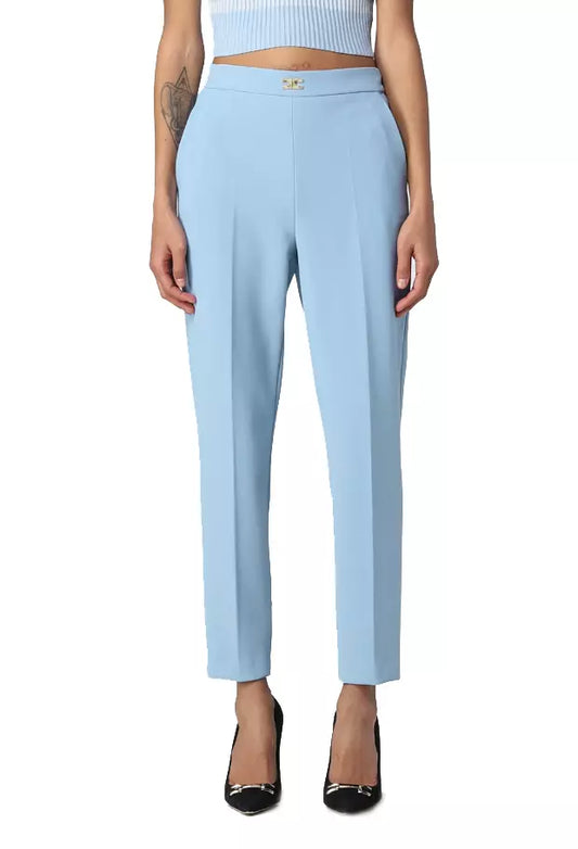 Elisabetta Franchi Chic High-Waisted Stretch Crepe Trousers