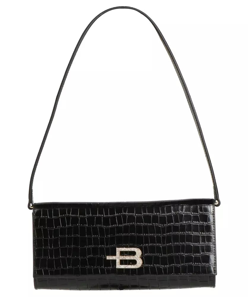 Baldinini Trend Chic Calfskin Pochette with Python Print Detail