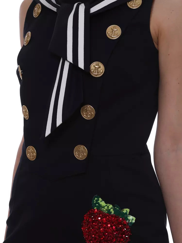 Dolce & Gabbana Elegant Sailor-Inspired Cotton Dress