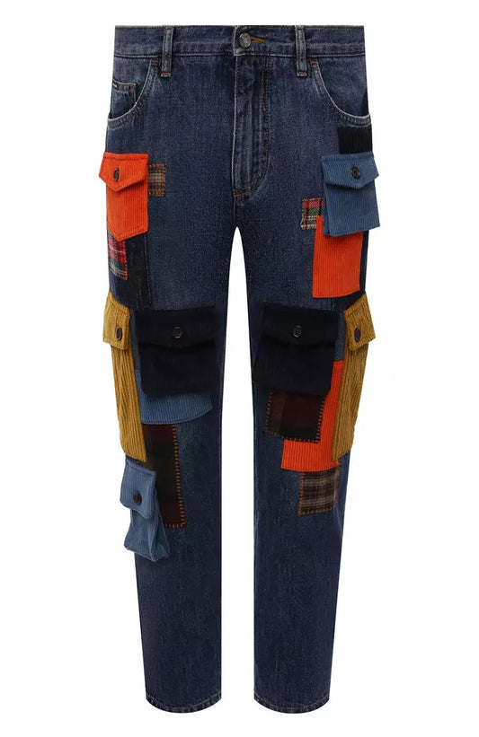 Dolce & Gabbana Exclusive Patchwork Denim Straight-Fit Jeans