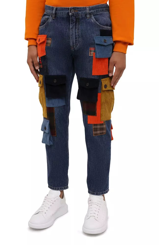 Dolce & Gabbana Exclusive Patchwork Denim Straight-Fit Jeans