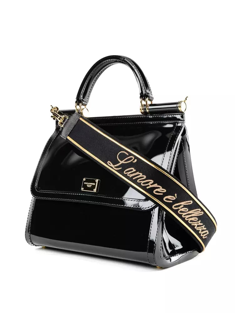 Dolce & Gabbana Elegant Black Sicily Shoulder Bag