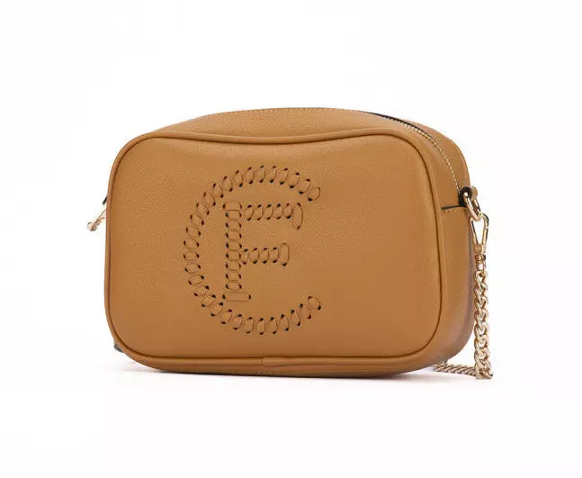 CRISTINAEFFE Chic Faux Leather Crossbody with Gold Accents