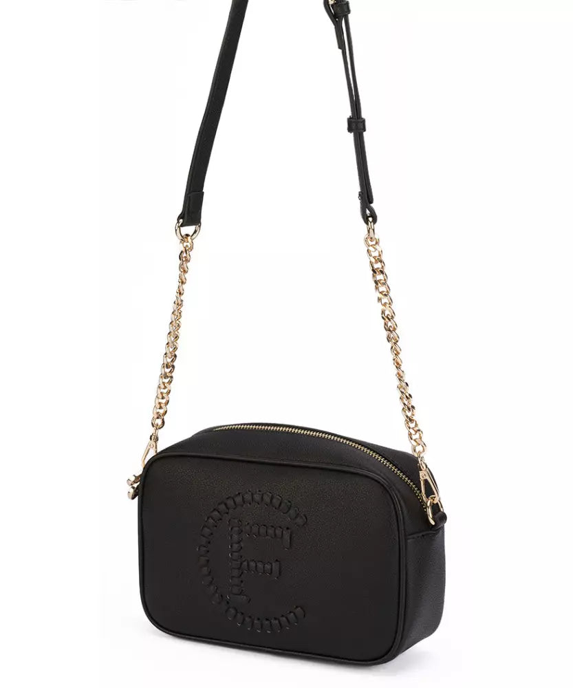 CRISTINAEFFE Elegant Black Faux Leather Shoulder Bag