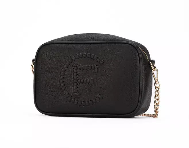 CRISTINAEFFE Elegant Black Faux Leather Shoulder Bag