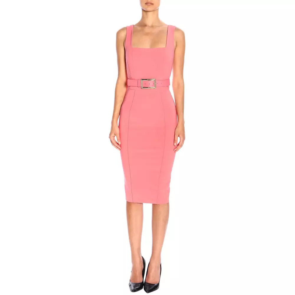 Elisabetta Franchi Sleeveless Belted Dress in Pink