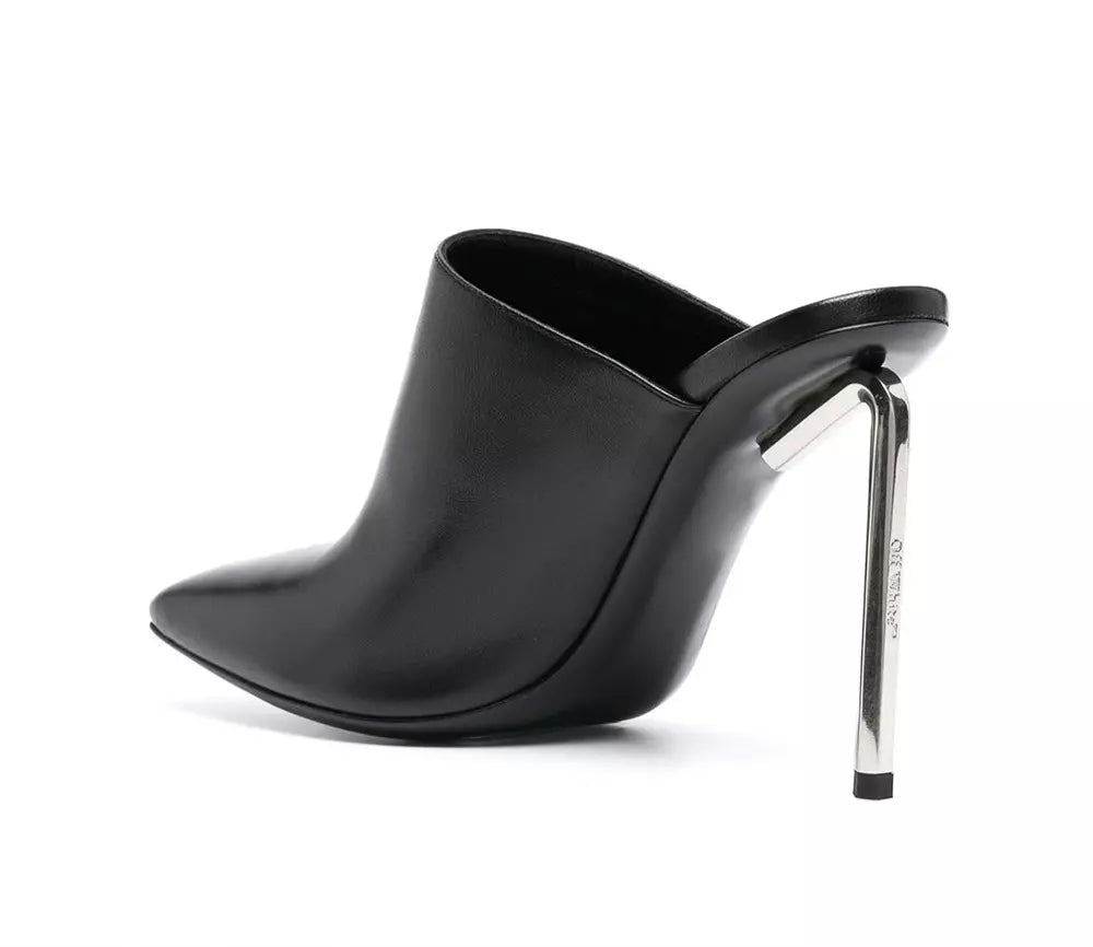 Off-White Chic Squared Toe Calfskin Sabot