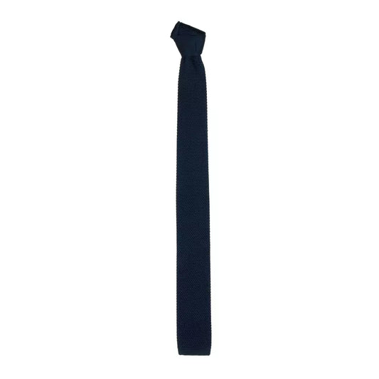 Elegant Blue Silk Knitted Tie by Emilio Romanelli